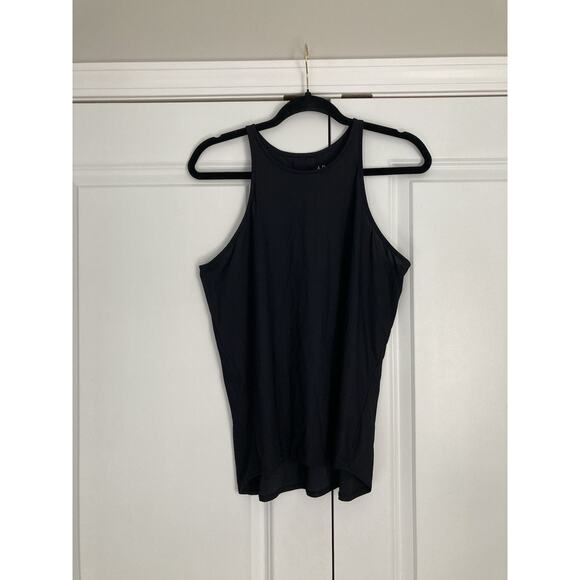 ADAY Women Small Minimalist Stretch Lightweight High Nck Pleat & Repeat Tank Top - Picture 1 of 6
